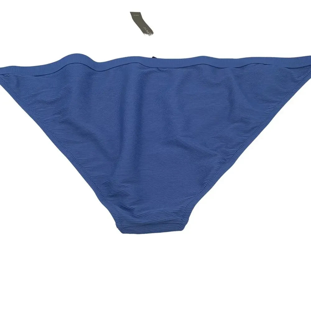 New J. Crew Blue Ribbed Hipster Bikini Swim Bathing Suit Bottom Women's Size XXL